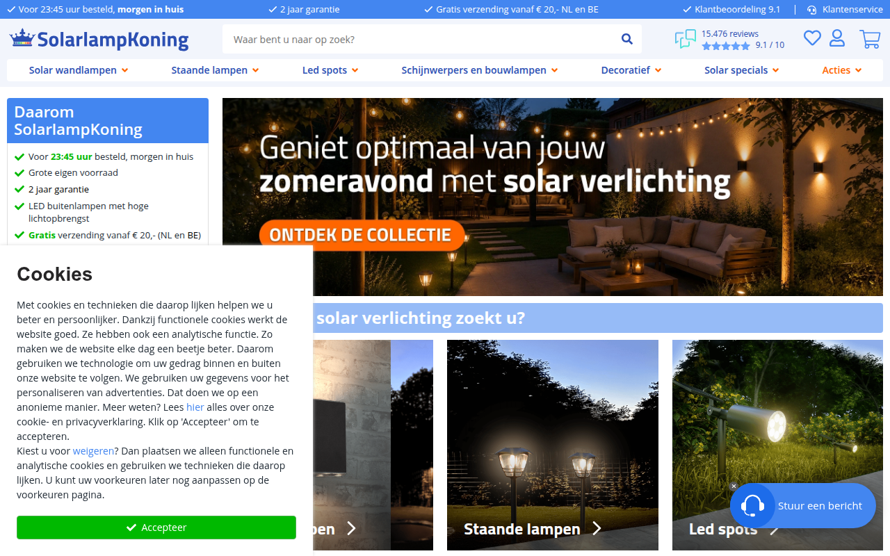 Screenshot van solarlampkoning.be