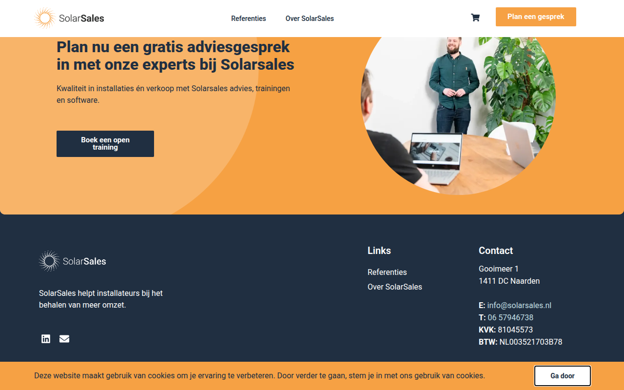 Screenshot van solarsales.nl