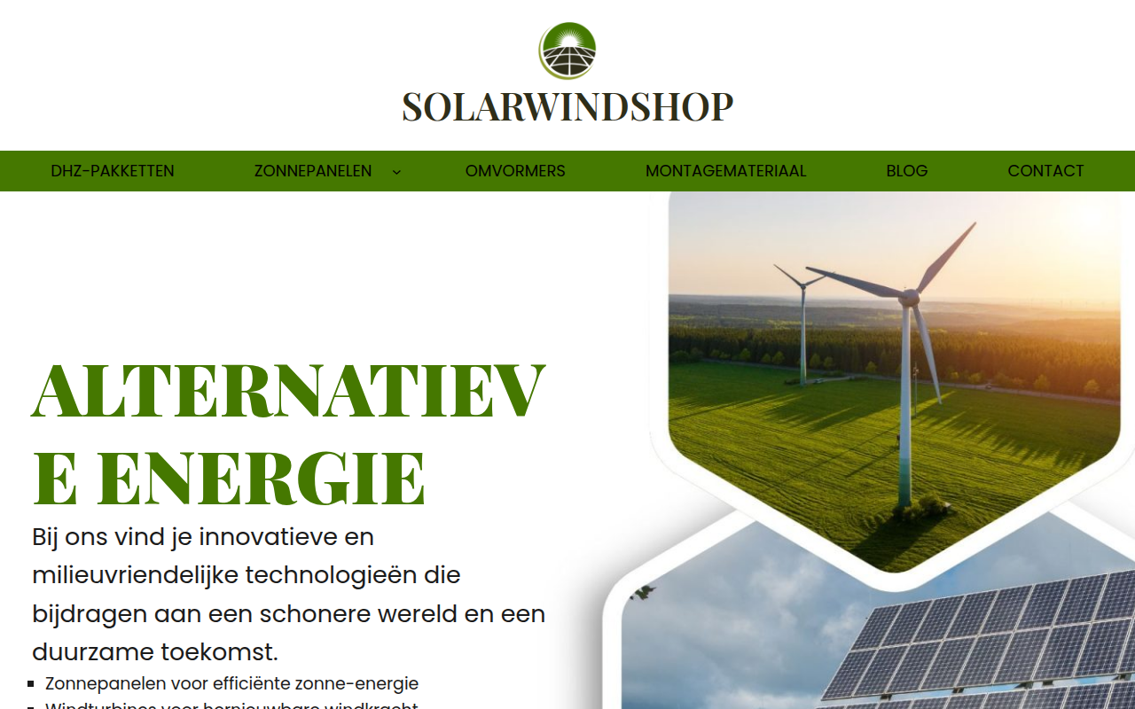 Screenshot van solarwindbioshop.com