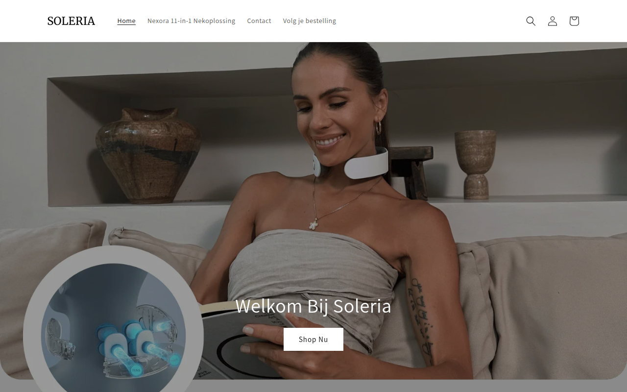 Screenshot van soleria.nl