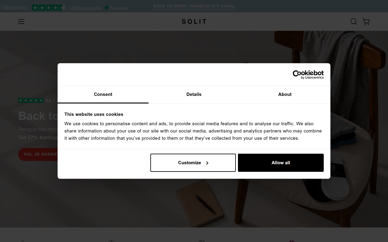 Screenshot van solitsocks.nl