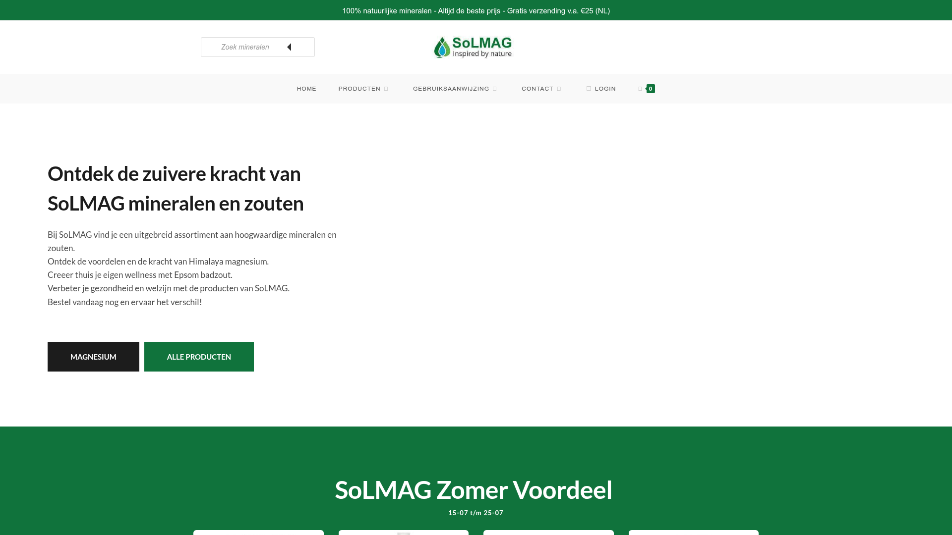 Screenshot van solmag.nl