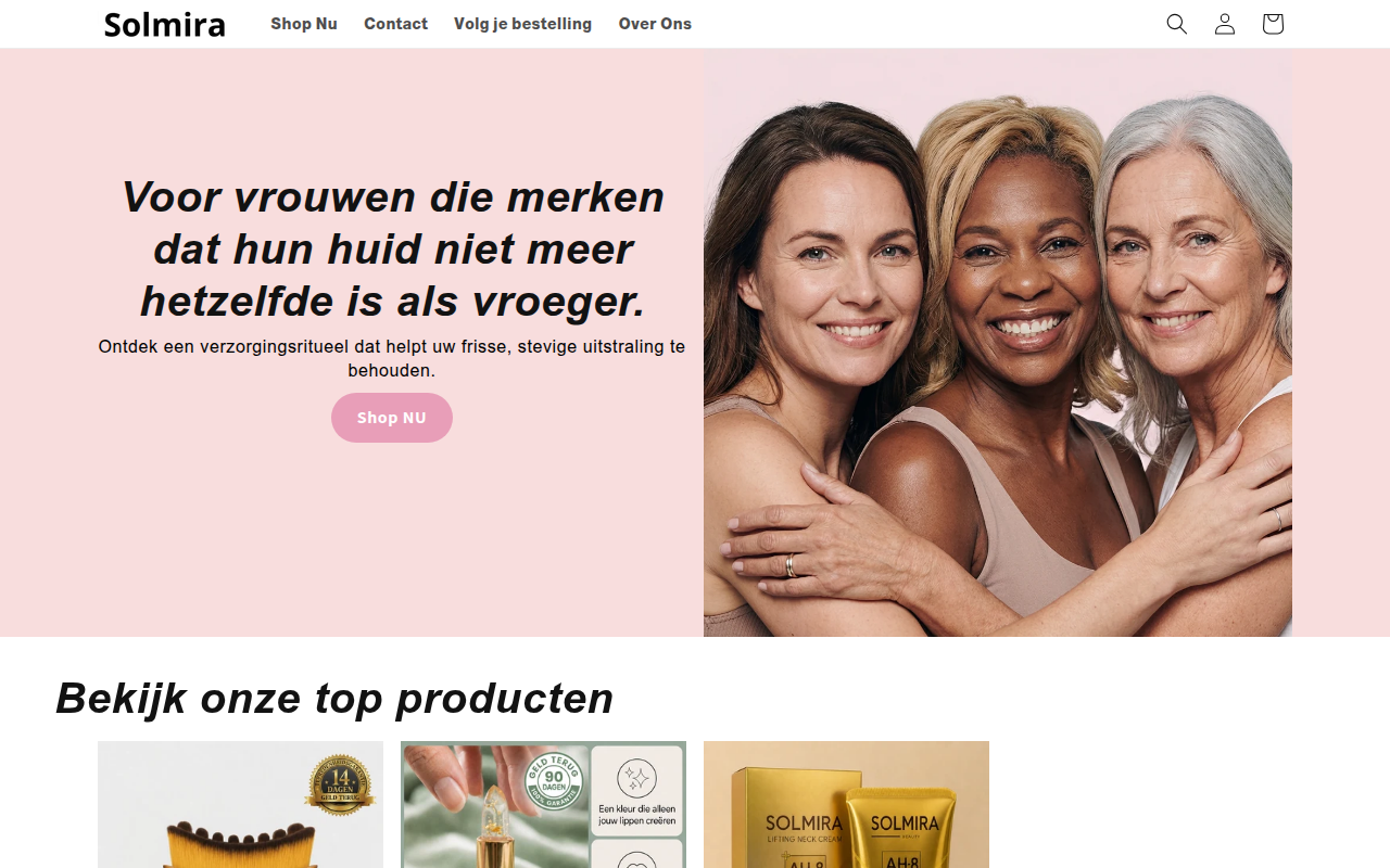 Screenshot van solmira.nl