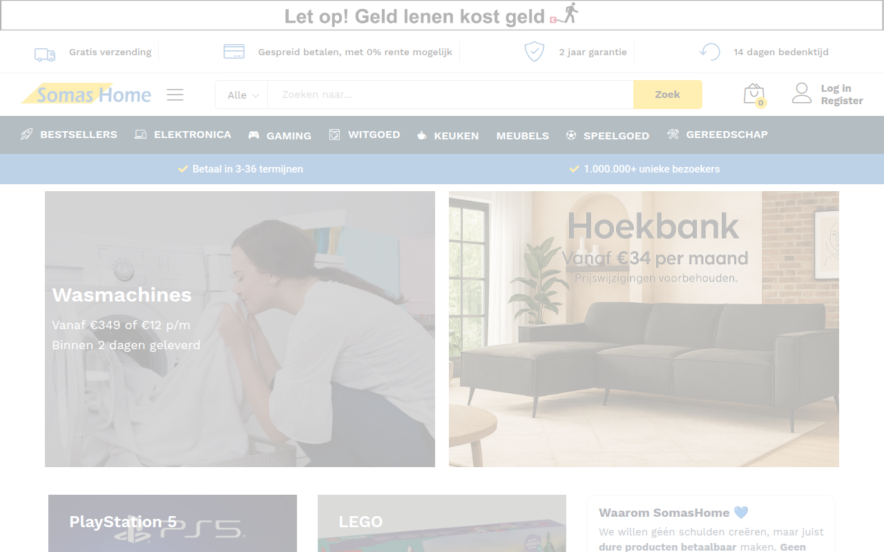Screenshot van somashome.nl
