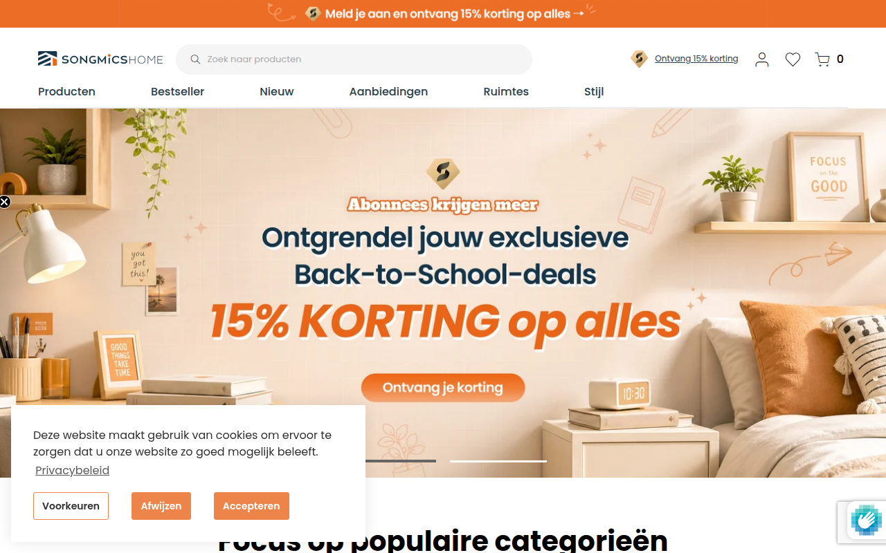 Screenshot van songmicshome.nl