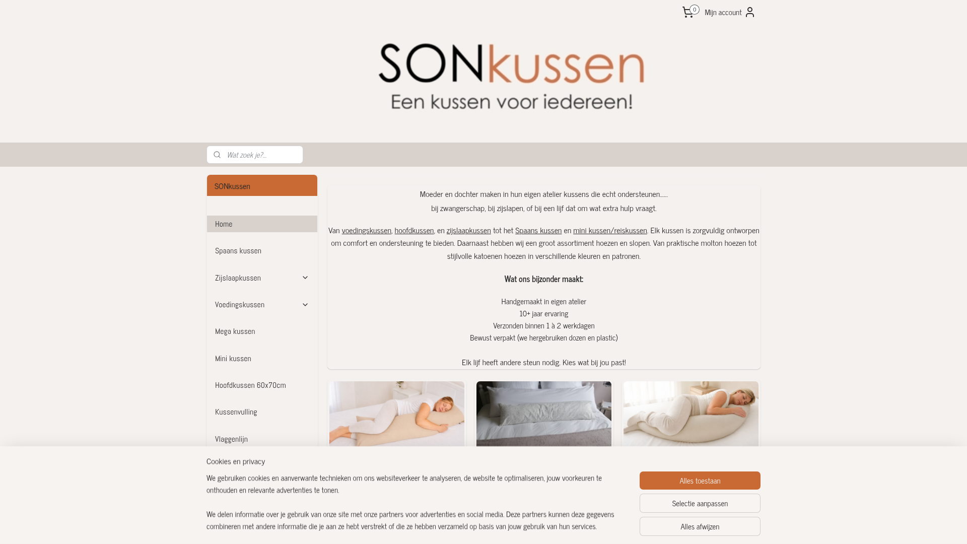 Screenshot van sonkussen.nl