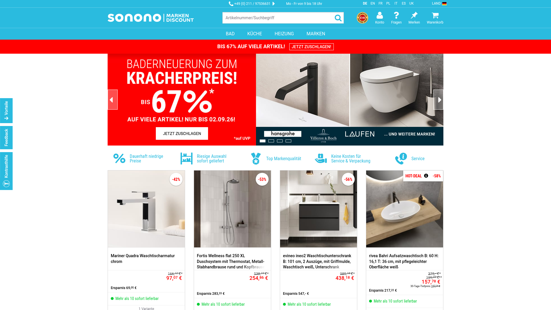 Screenshot van sonono.de