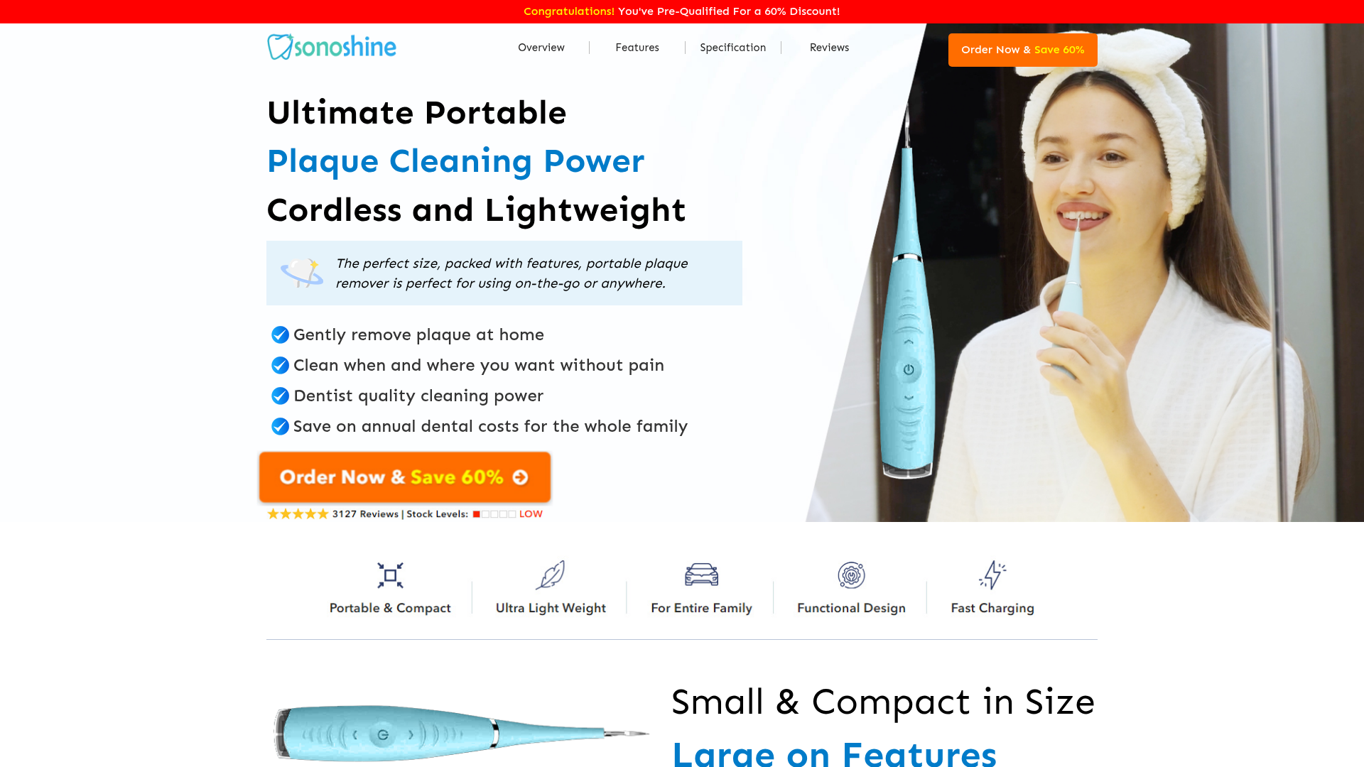 Screenshot van sonoshine.com