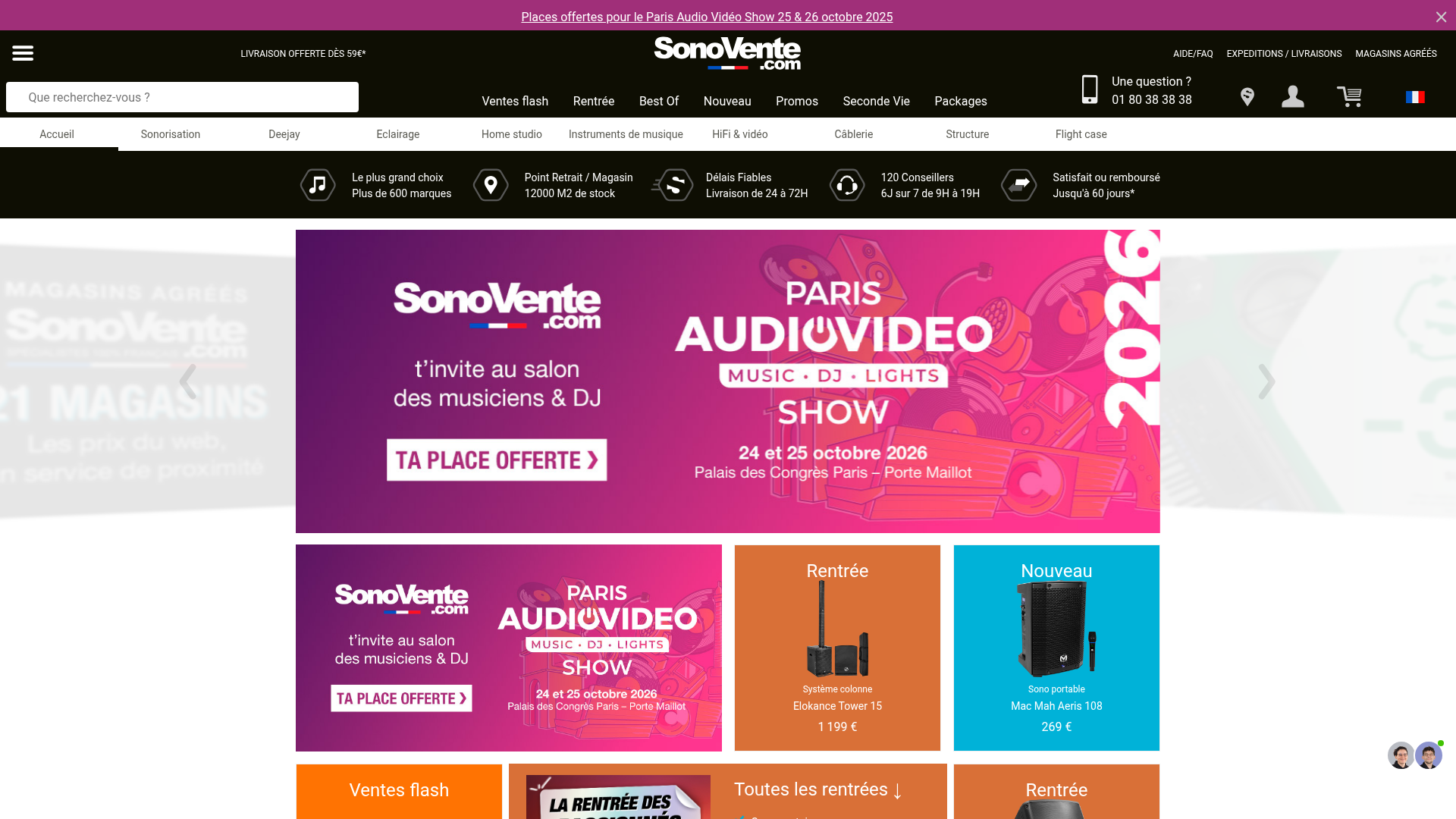 Screenshot van sonovente.com
