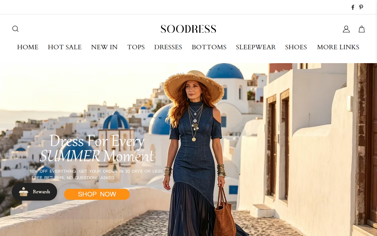 Screenshot van soodress.com