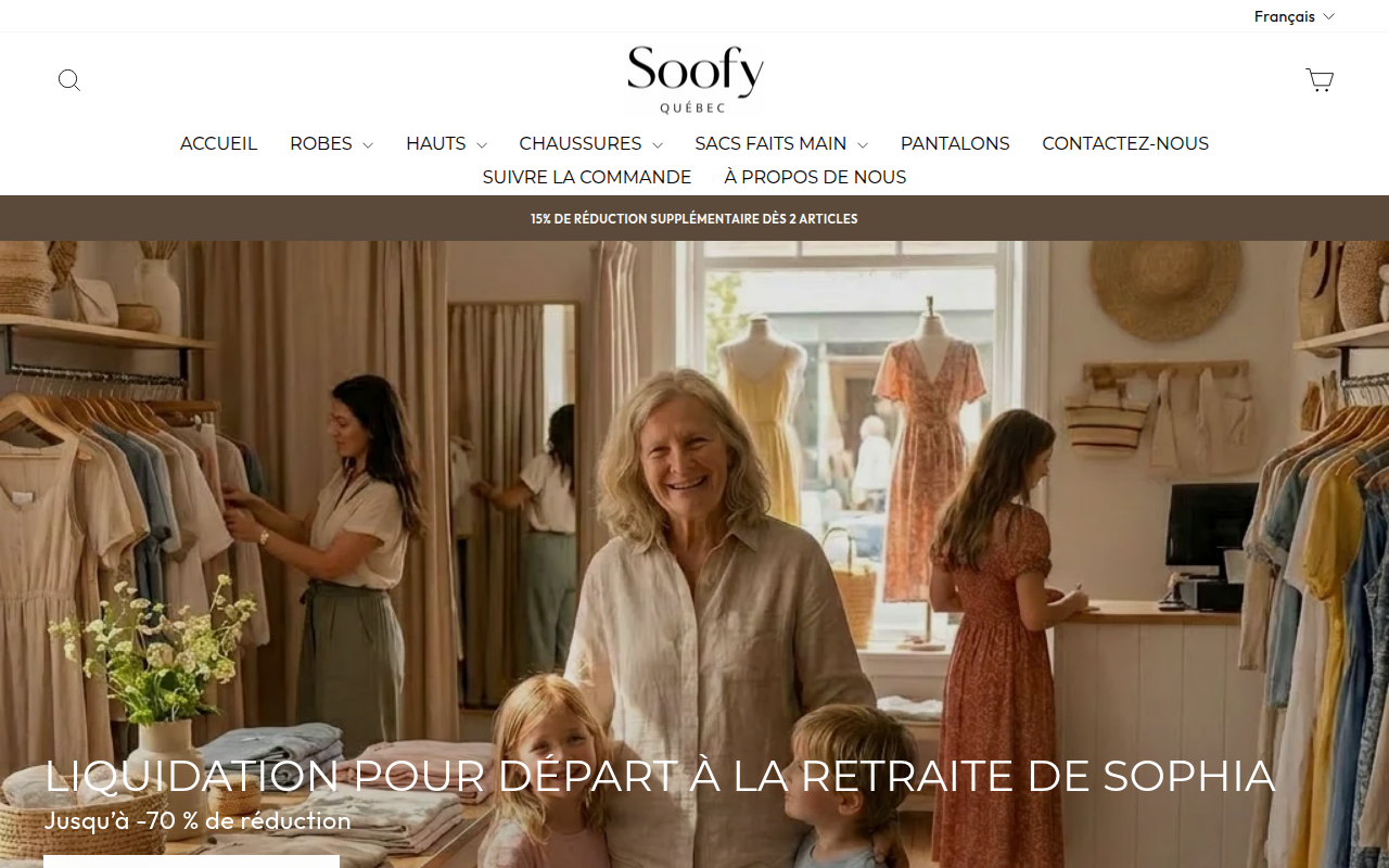 Screenshot van soofy-quebec.com