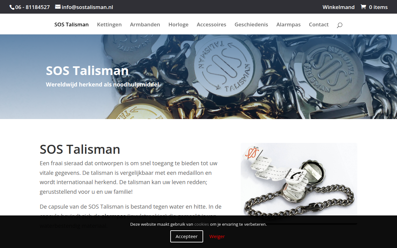 Screenshot van sostalisman.nl