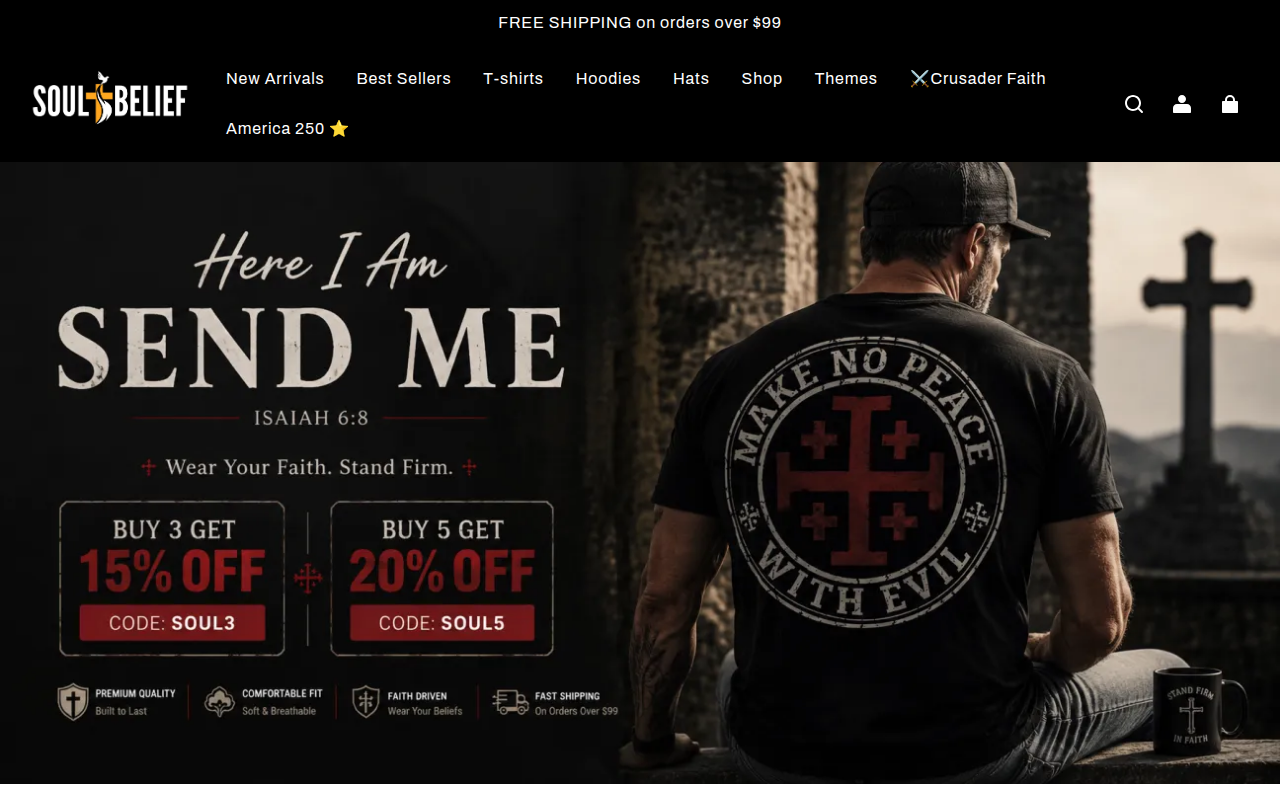 Screenshot van soulsbelief.com