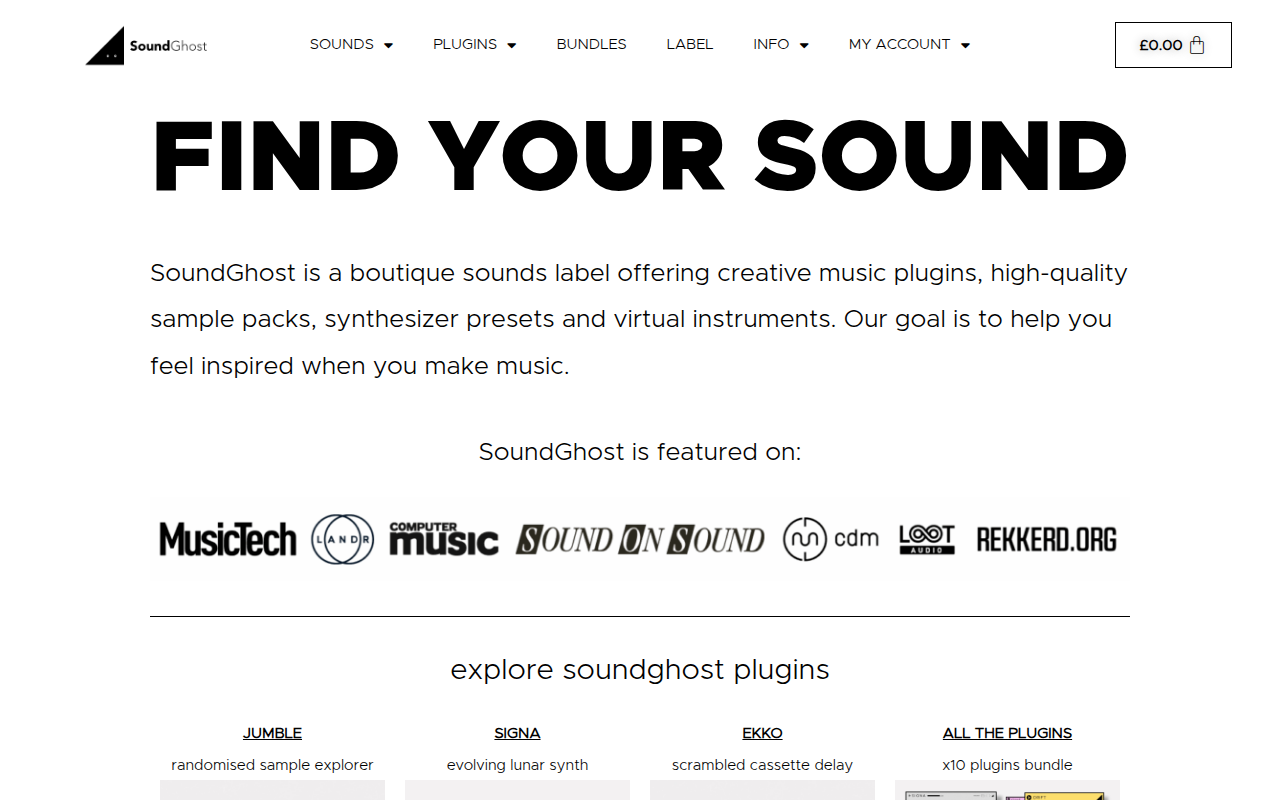 Screenshot van soundghost.net
