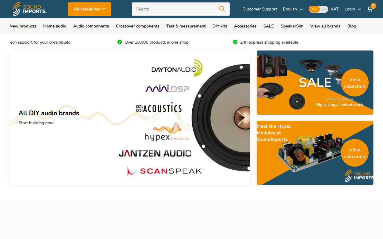 Screenshot van soundimports.eu