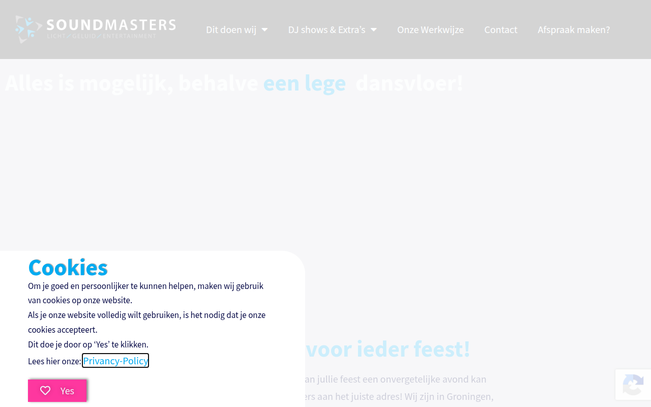 Screenshot van soundmasters.nl