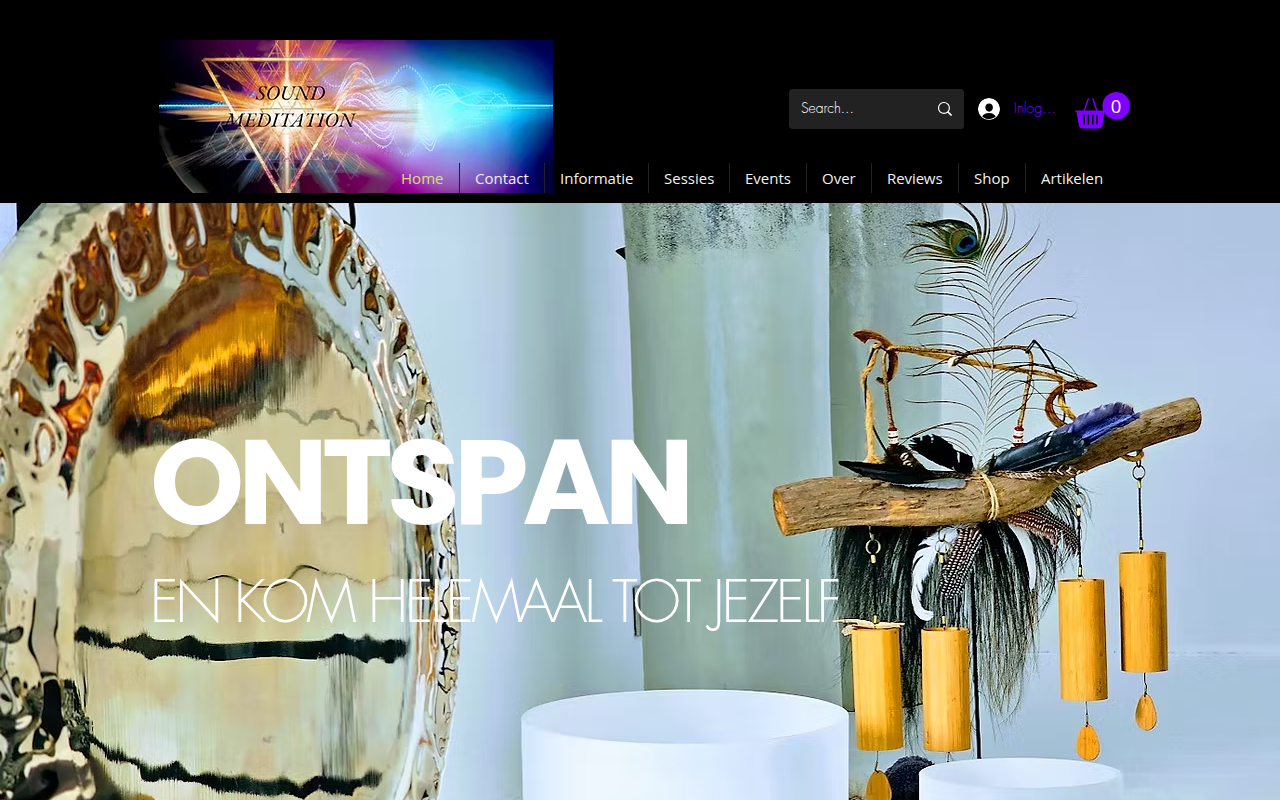 Screenshot van soundmeditation.nl