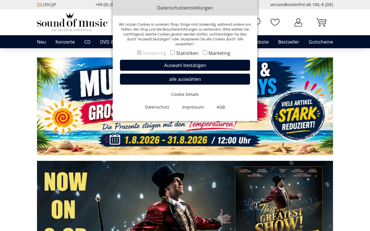 Screenshot van soundofmusic-shop.de