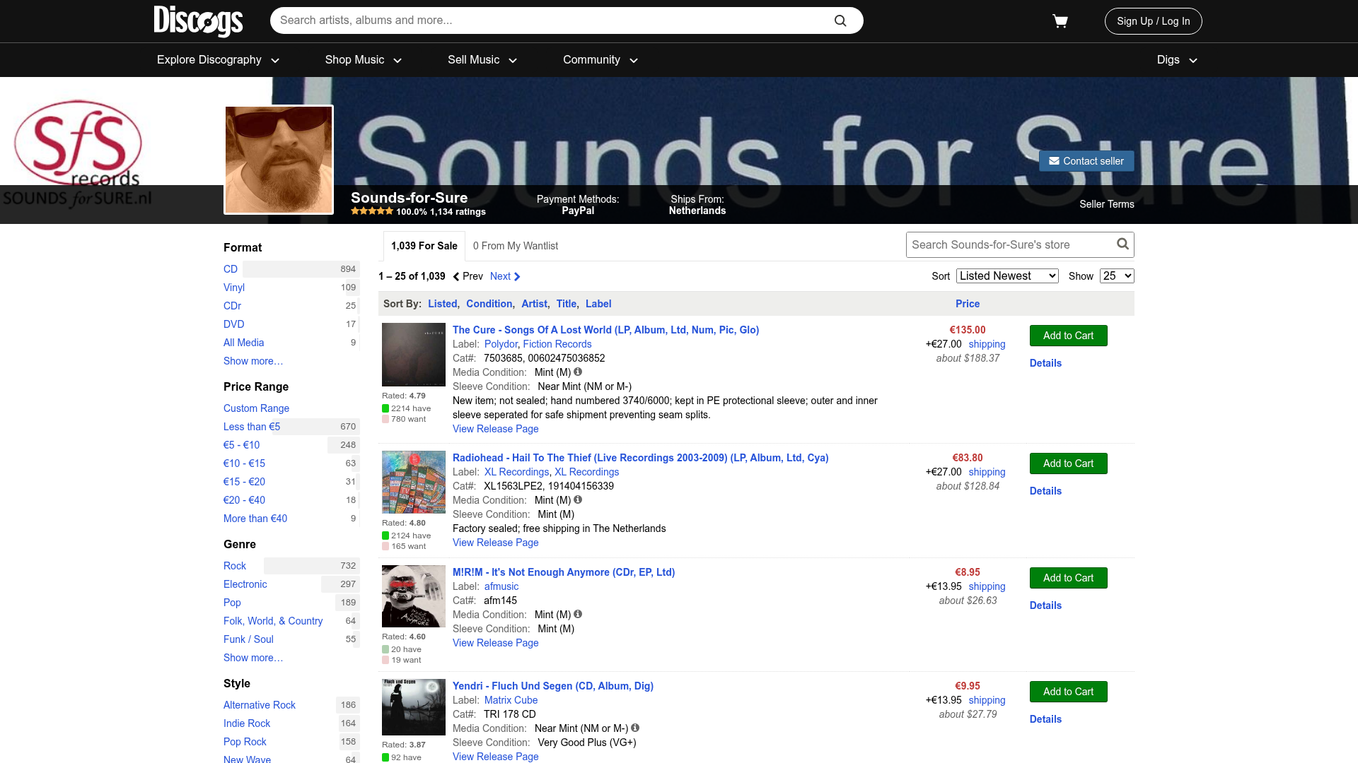 Screenshot van soundsforsure.nl