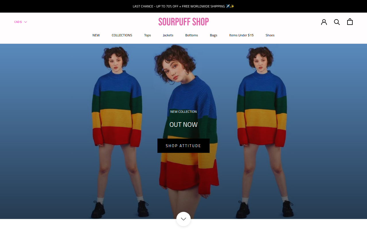 Screenshot van sourpuffshop.com