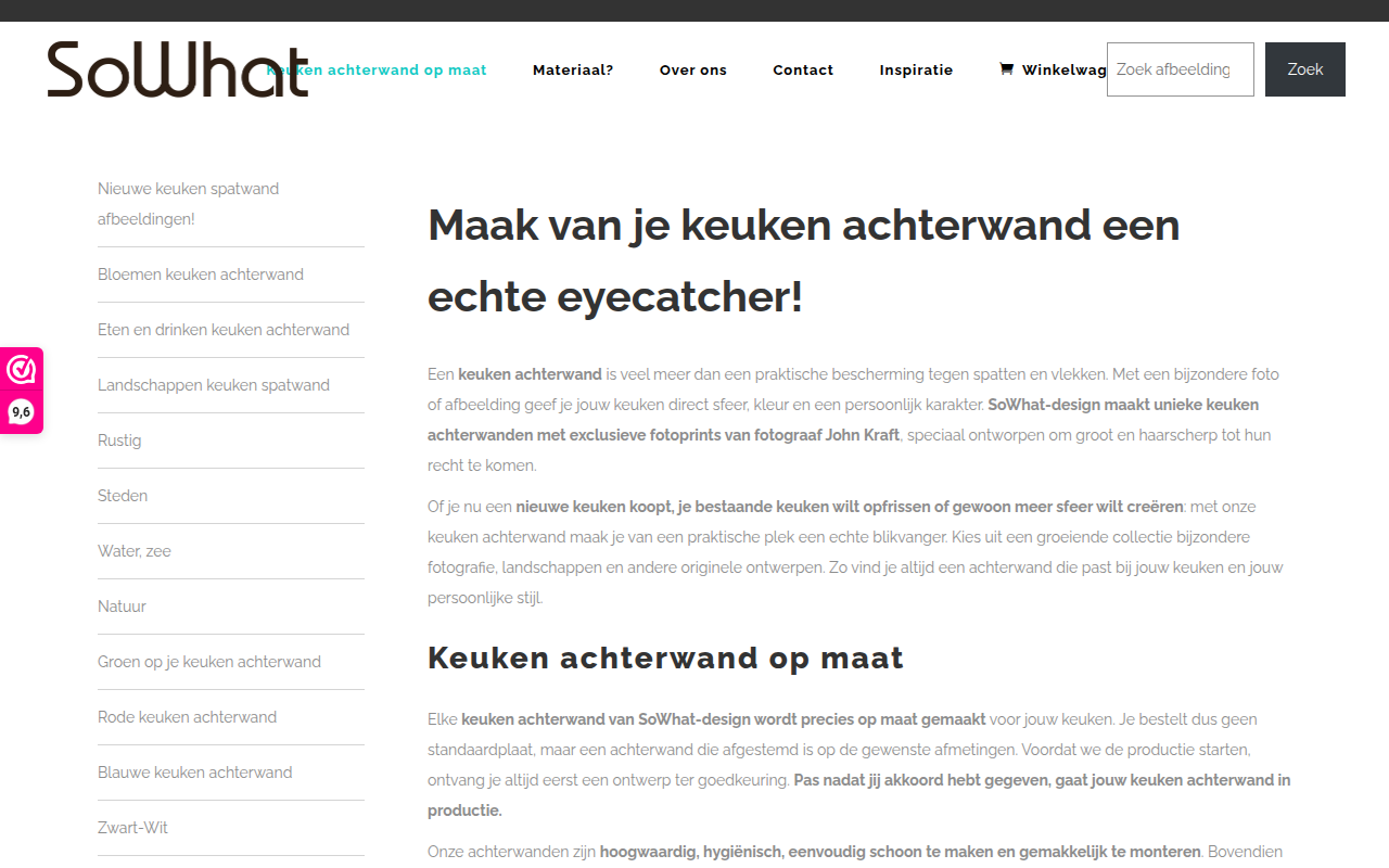 Screenshot van sowhat-design.nl