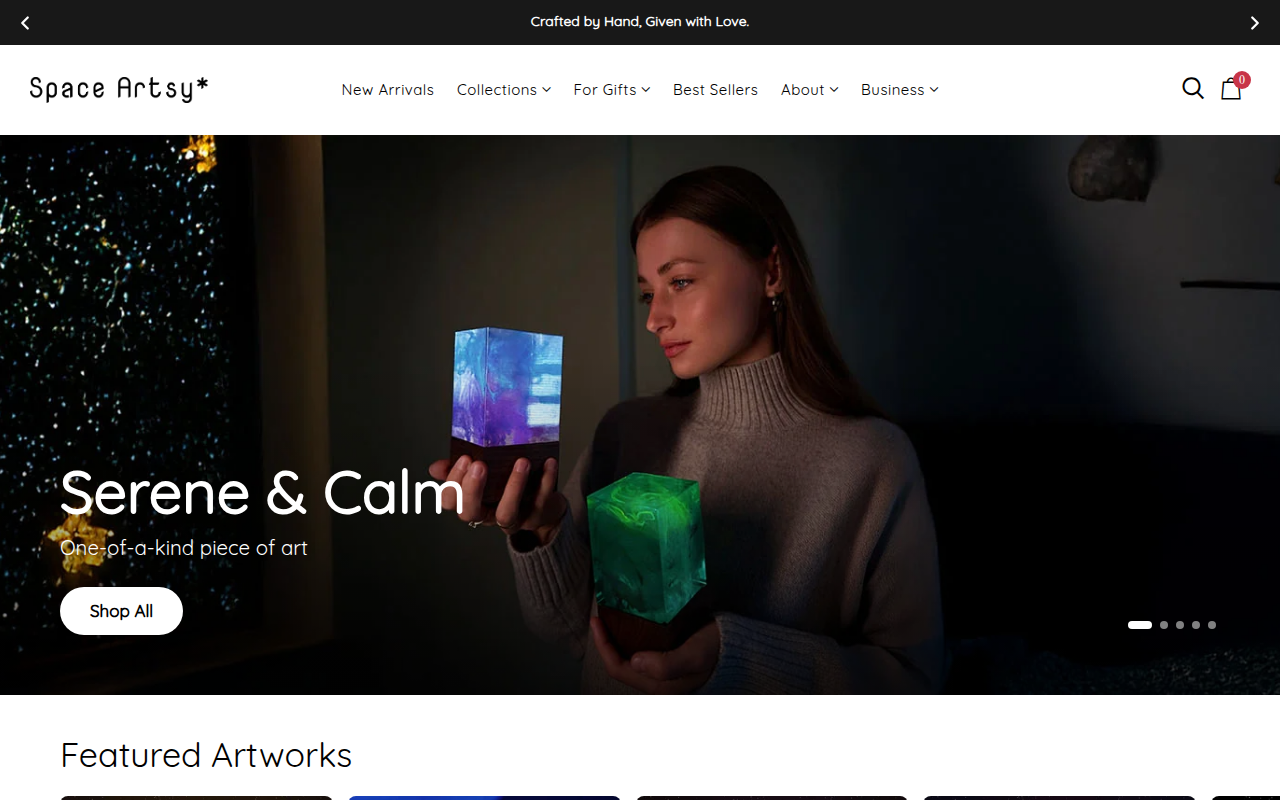 Screenshot van spaceartsy.com