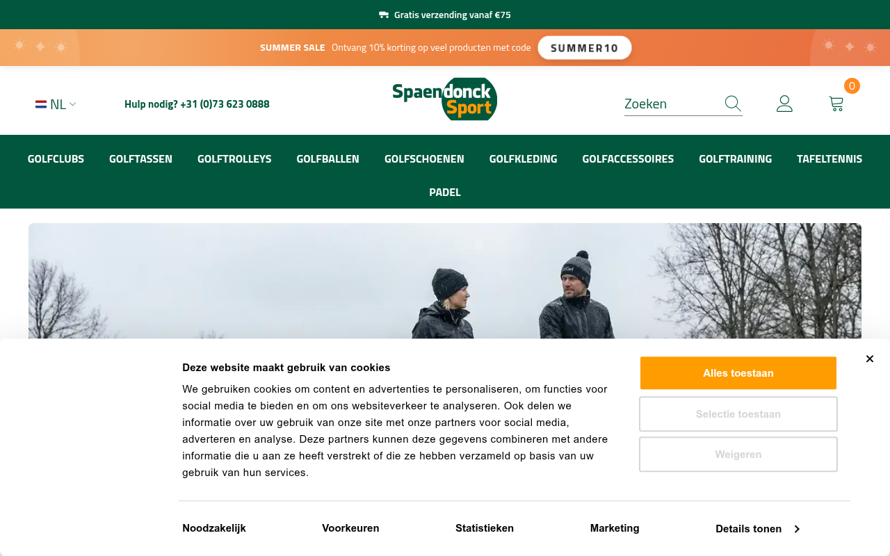 Screenshot van spaendoncksport.com