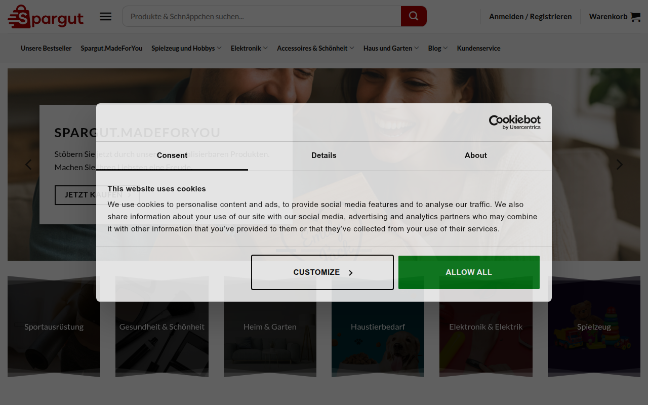 Screenshot van spargut.com