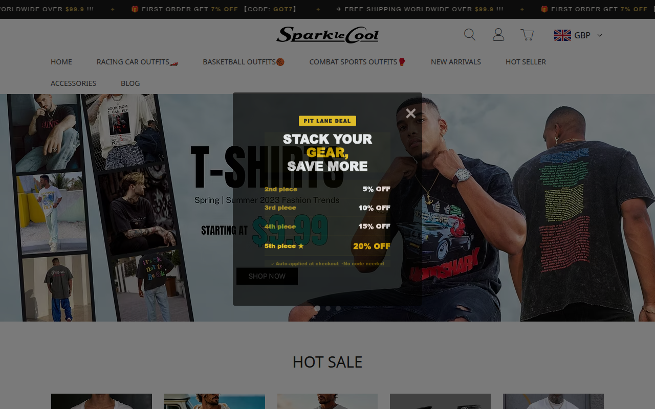 Screenshot van sparklecool.com