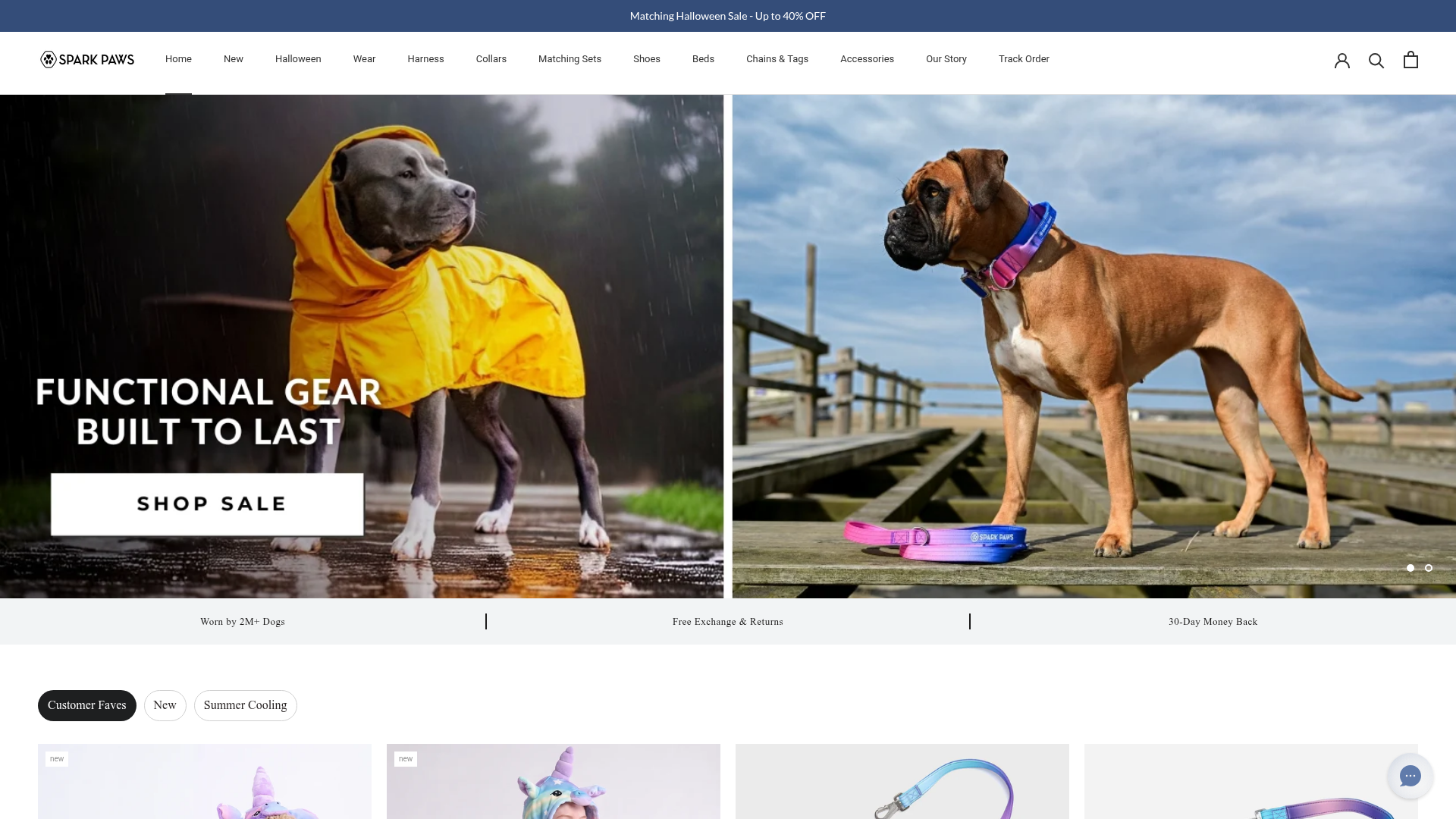 Screenshot van sparkpaws.eu