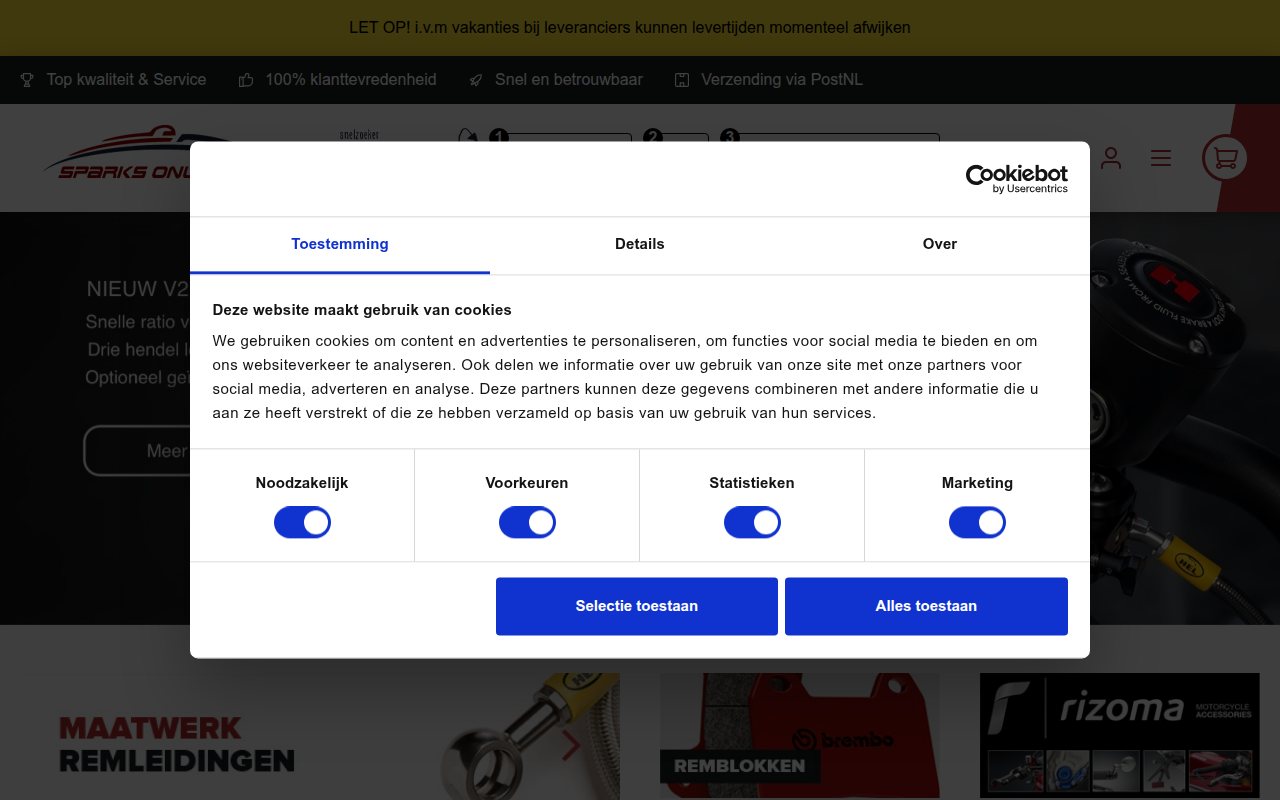 Screenshot van sparks-online.eu
