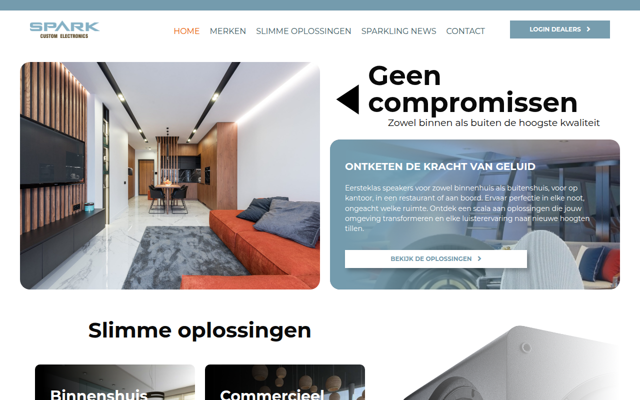 Screenshot van sparksite.nl