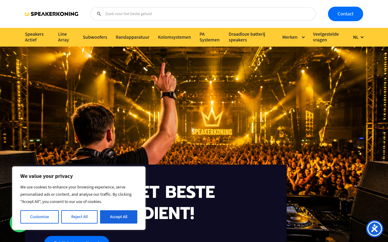 Screenshot van speakerkoning.nl