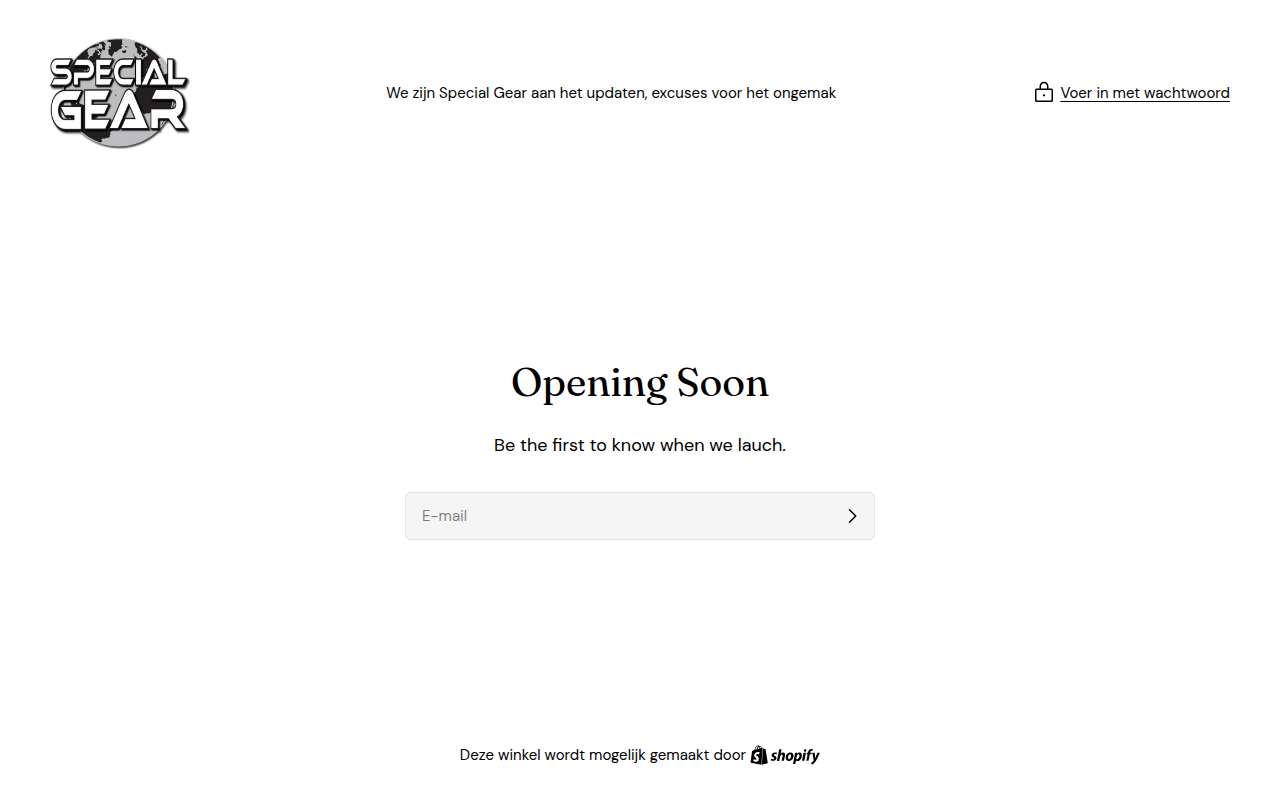 Screenshot van special-gear.nl