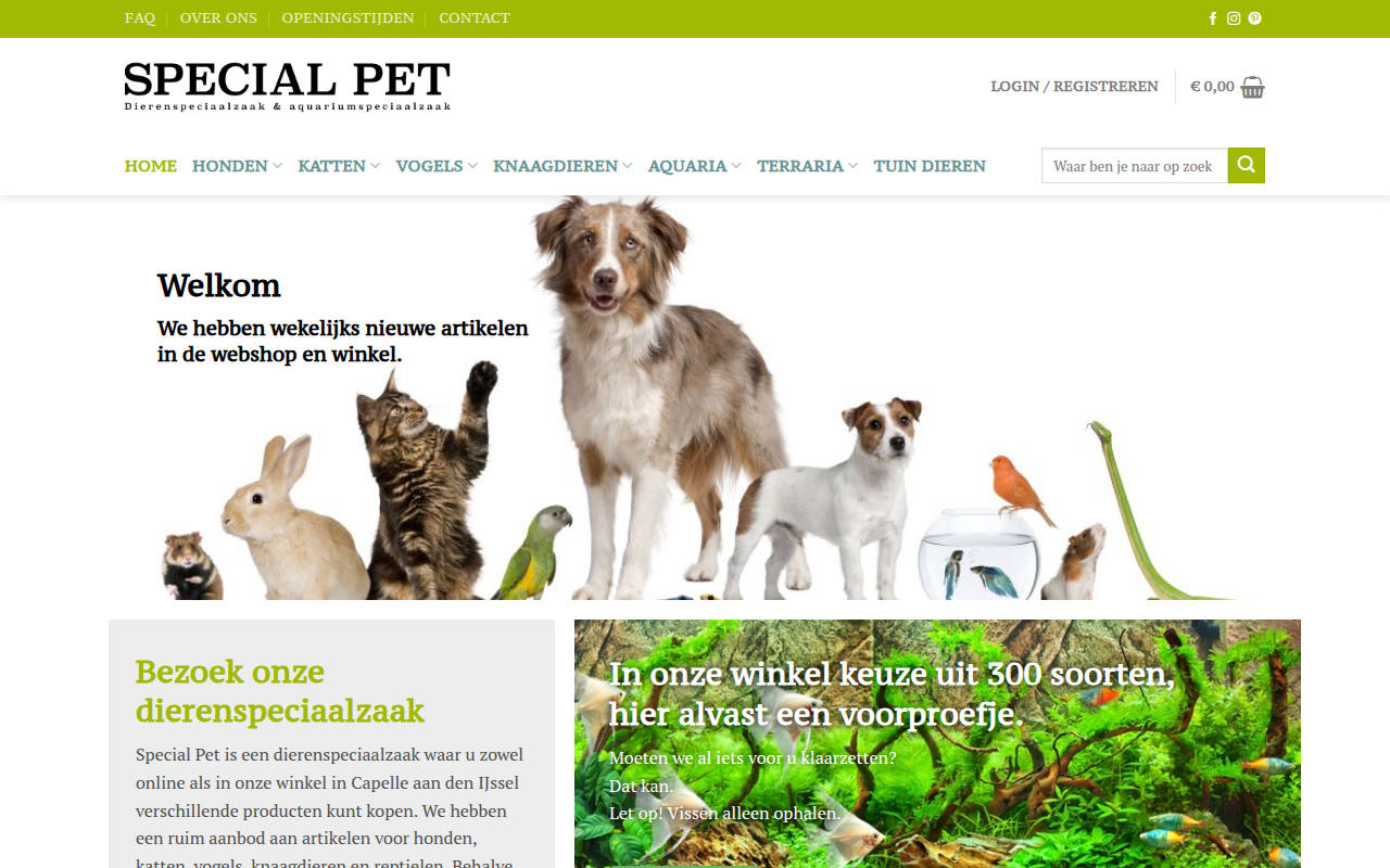 Screenshot van special-pet.nl