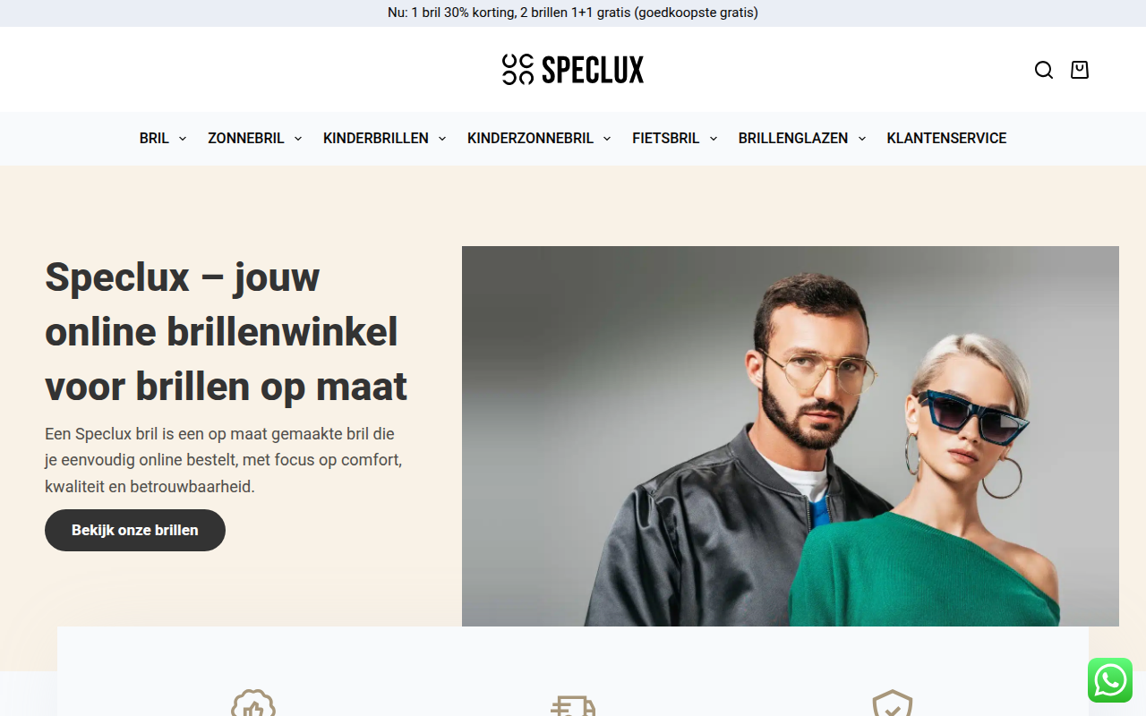 Screenshot van speclux.nl