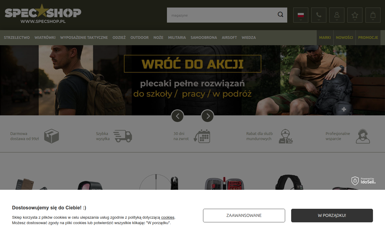 Screenshot van specshop.pl