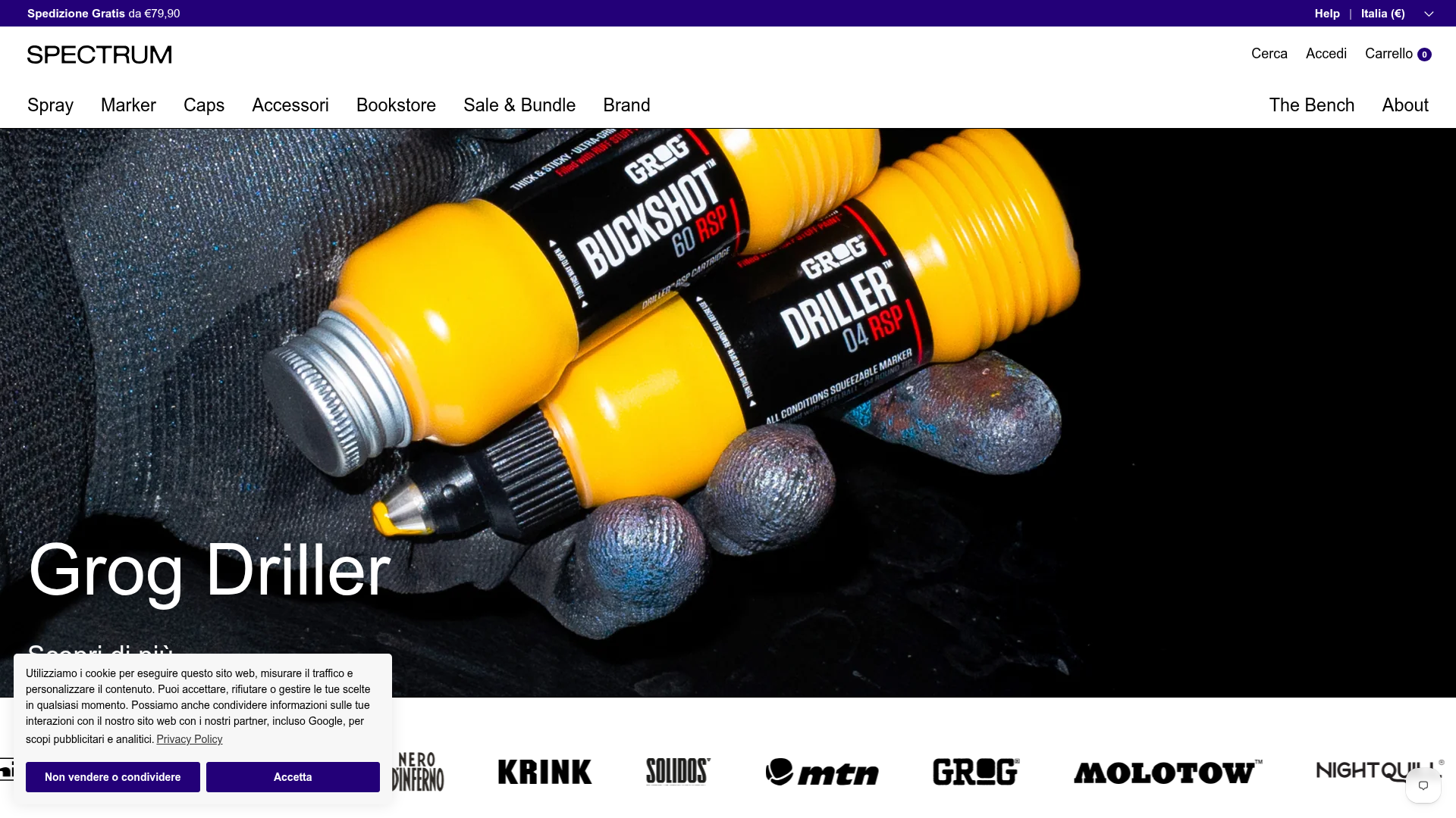 Screenshot van spectrumstore.com