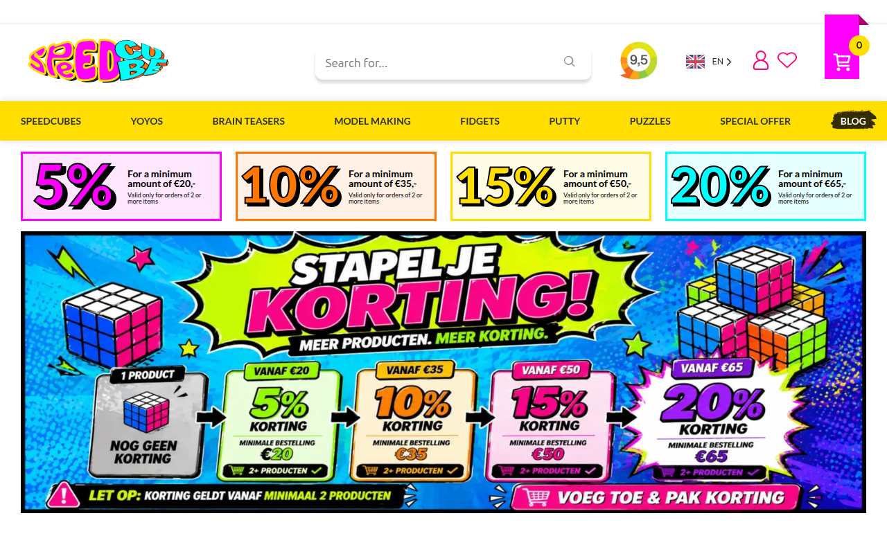 Screenshot van speedcube.nl
