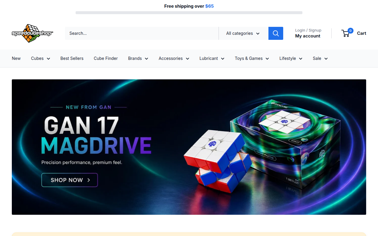 Screenshot van SpeedCubeShop