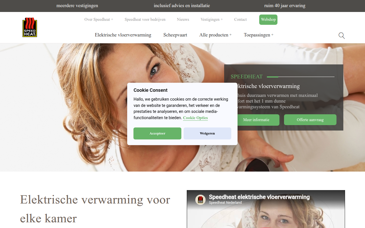 Screenshot van speedheat.nl
