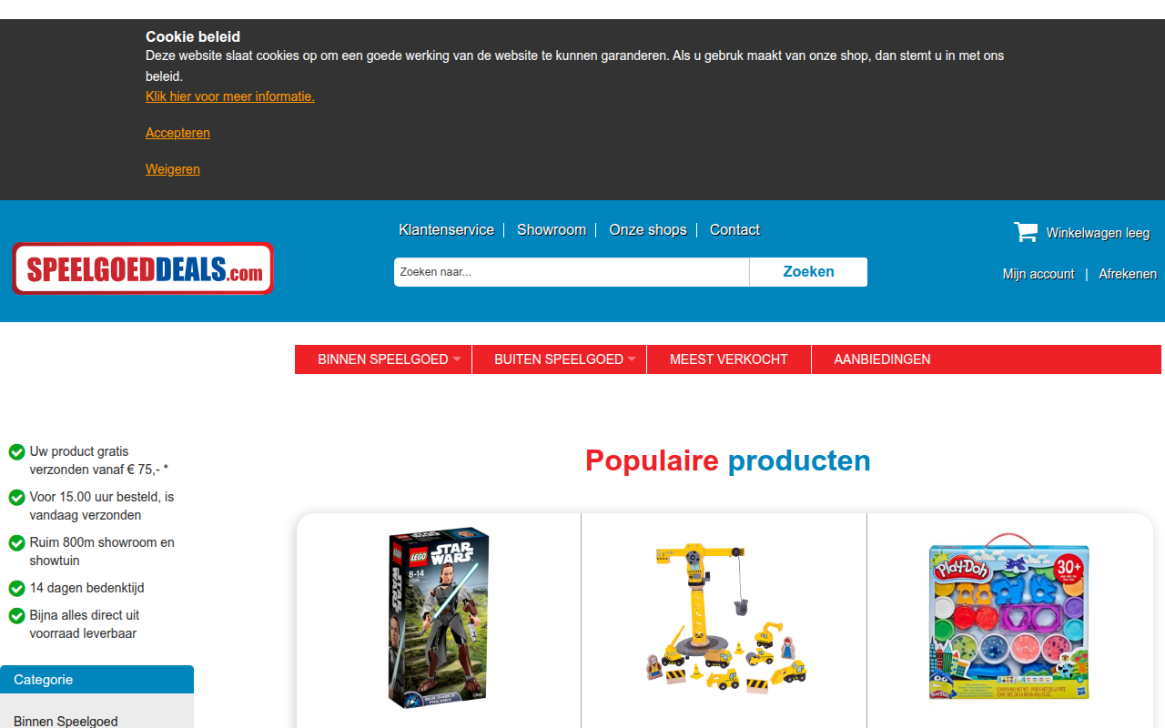 Screenshot van speelgoeddeals.com