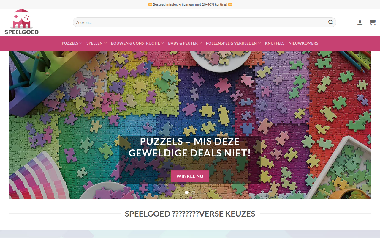 Screenshot van speelgoedsales.com