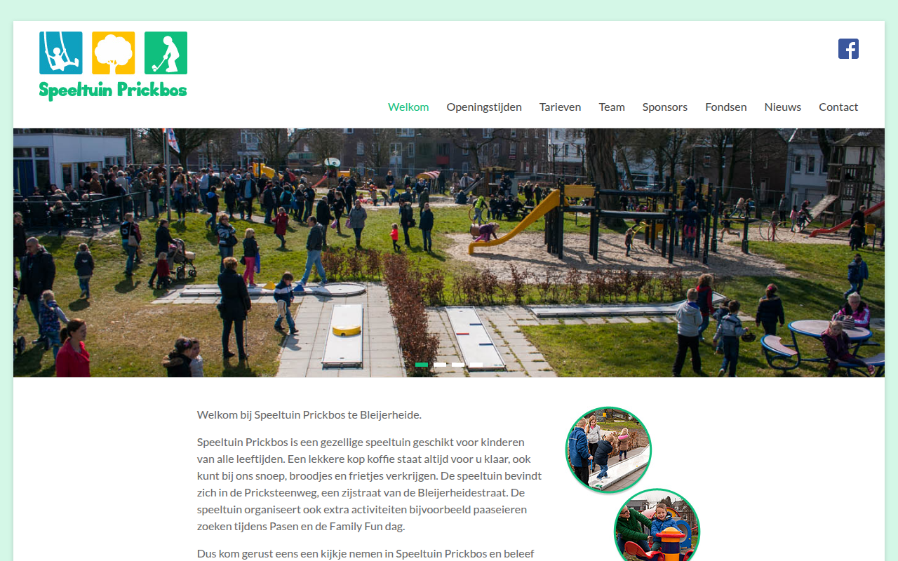 Screenshot van speeltuin-prickbos.nl
