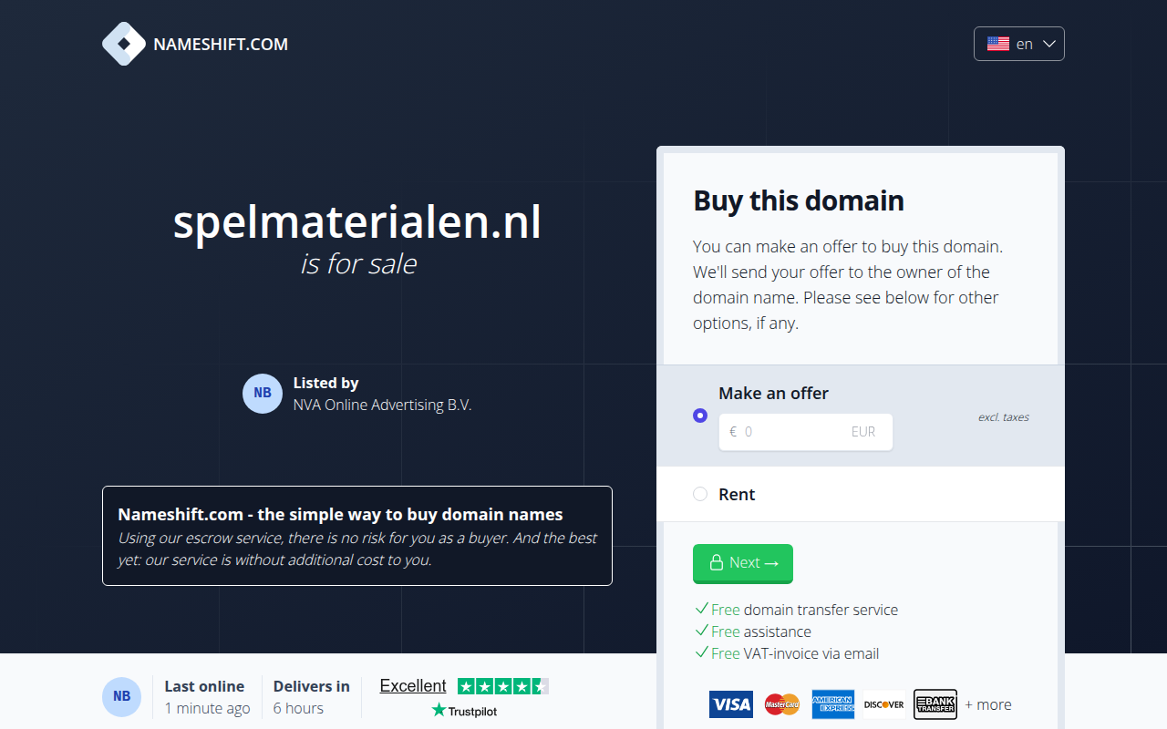 Screenshot van spelmaterialen.nl