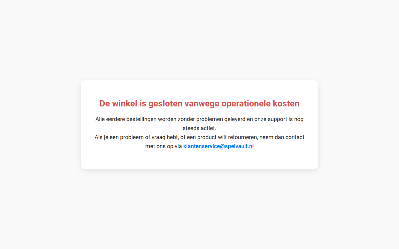 Screenshot van spelvault.nl