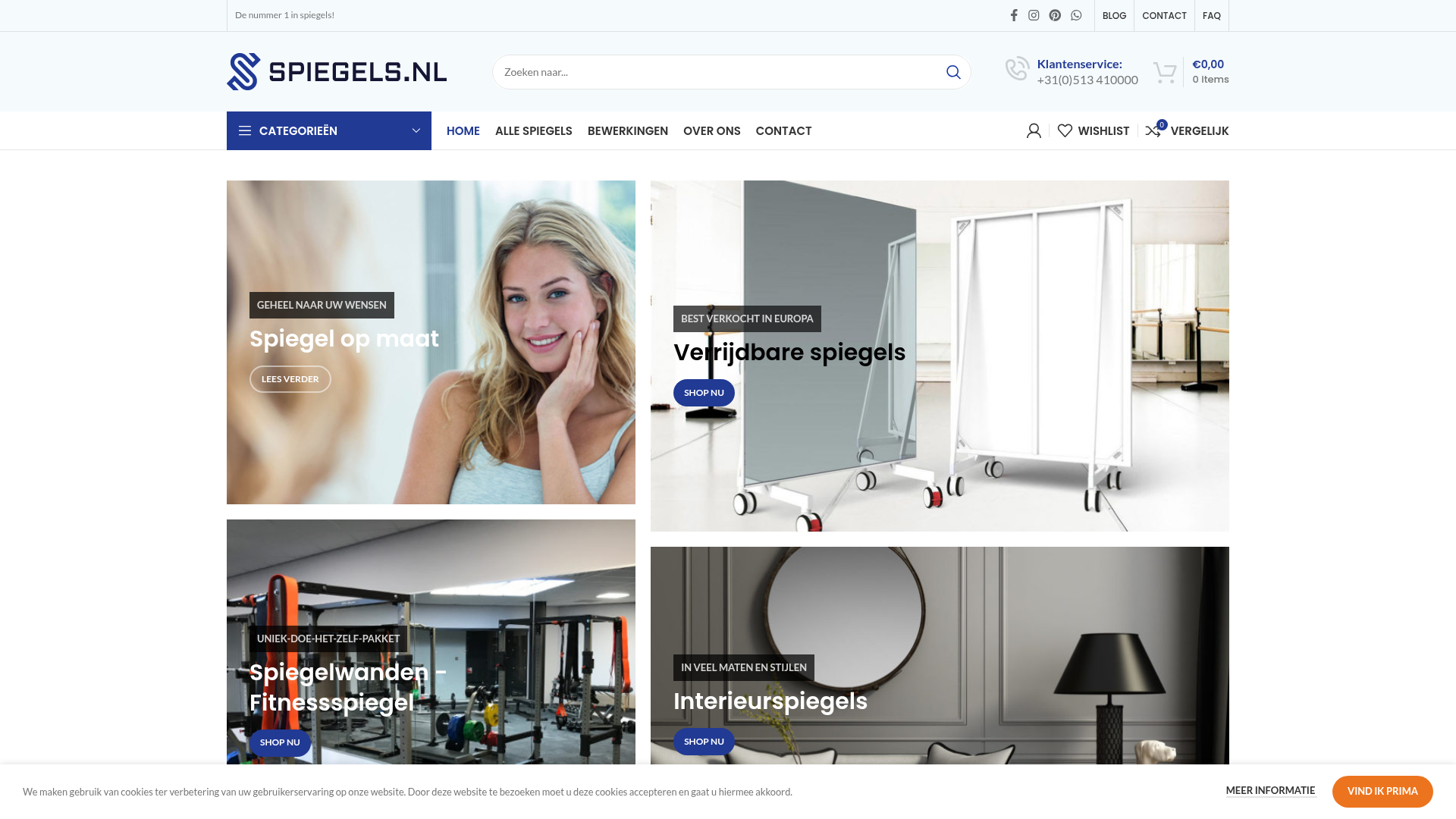 Screenshot van spiegels.nl