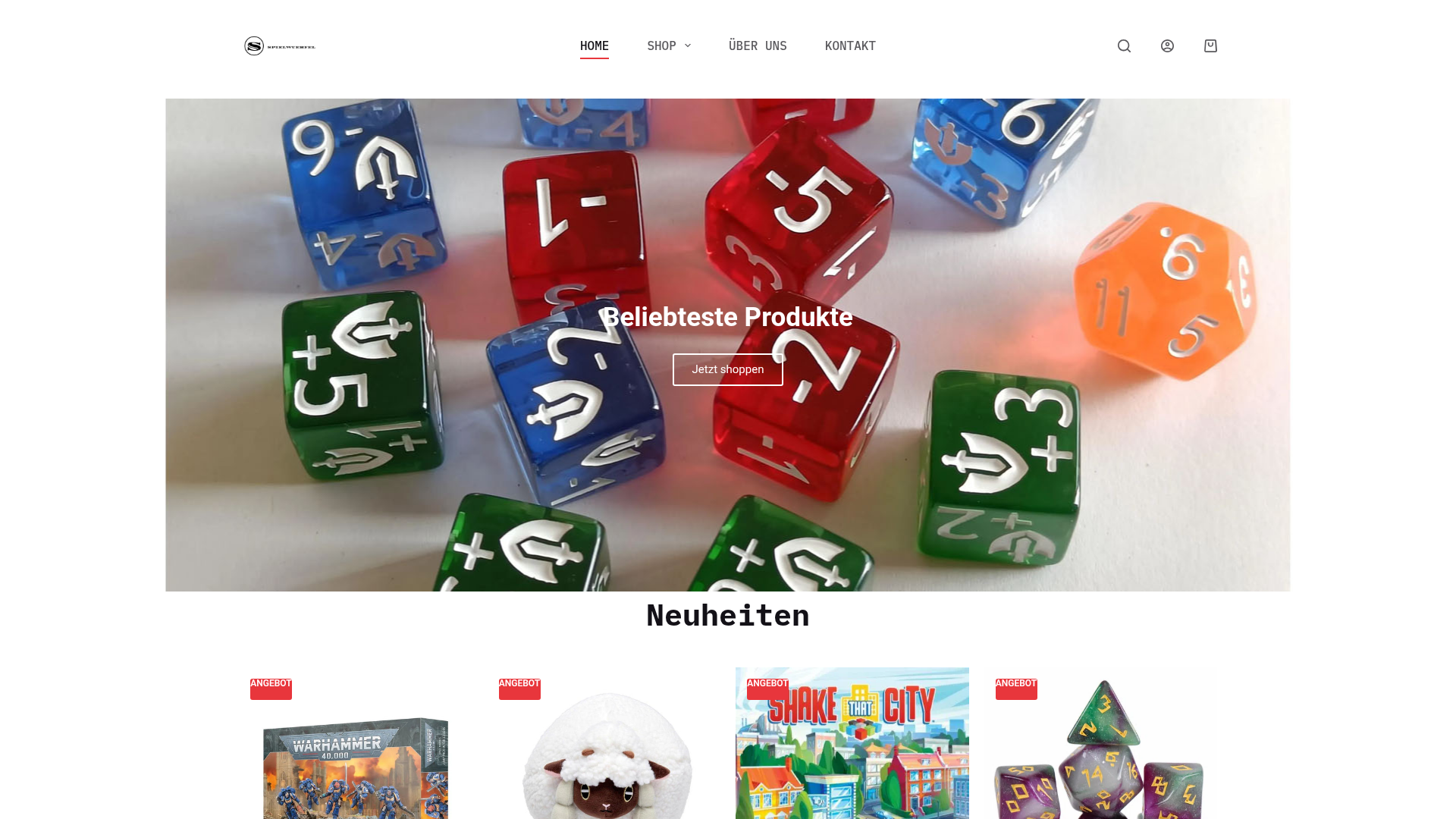 Screenshot van spielwuerfel.com