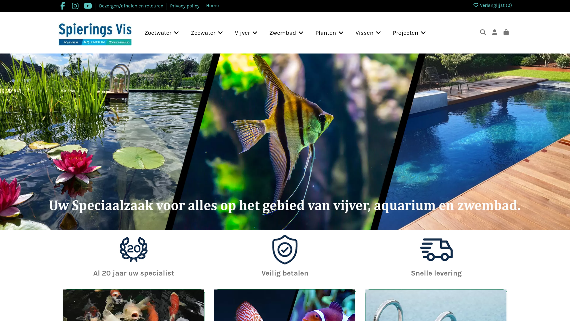 Screenshot van spieringsvis.nl