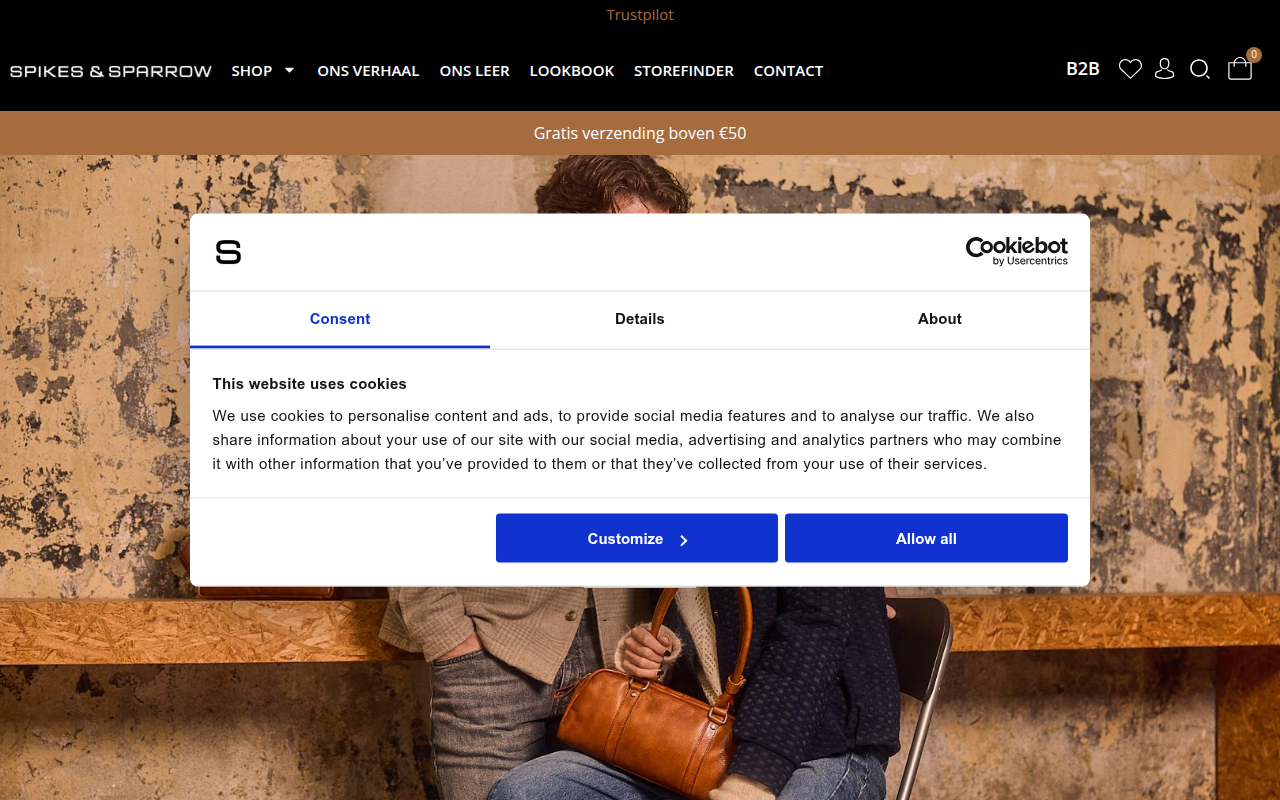 Screenshot van spikesandsparrow.com
